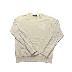 Scotch & Soda Crewneck Sweatshirt Mens Medium Cream Palm Logo Amsterdam Minimal